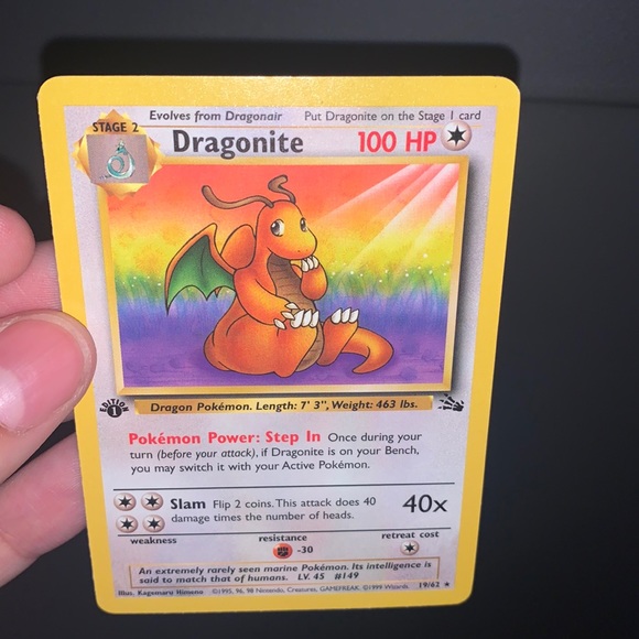 1999 Fossil Dragonite First edition 19/62 - Picture 1 of 2